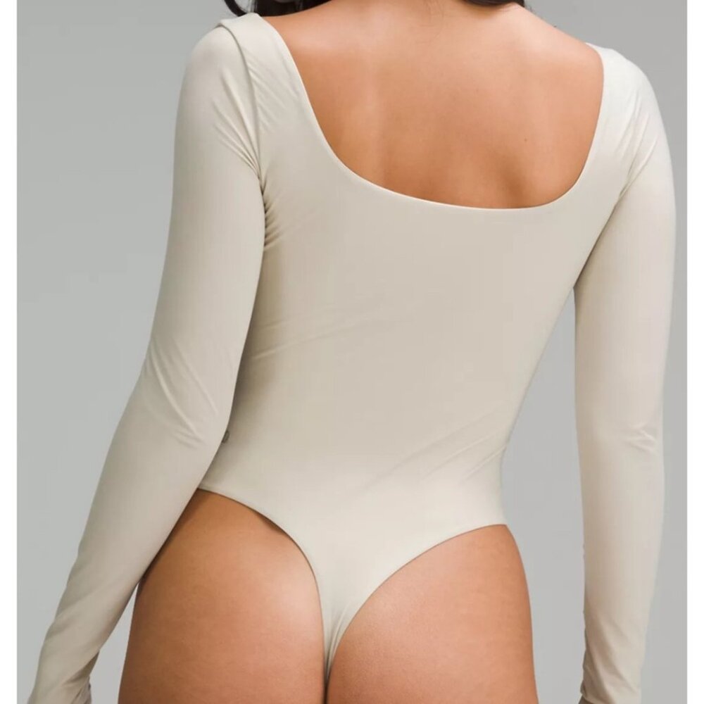 NWT Lululemon Ultra Soft Nulu Wundermost Long Sleeve Bodysuit Mojave Tan Size M - Picture 5 of 5